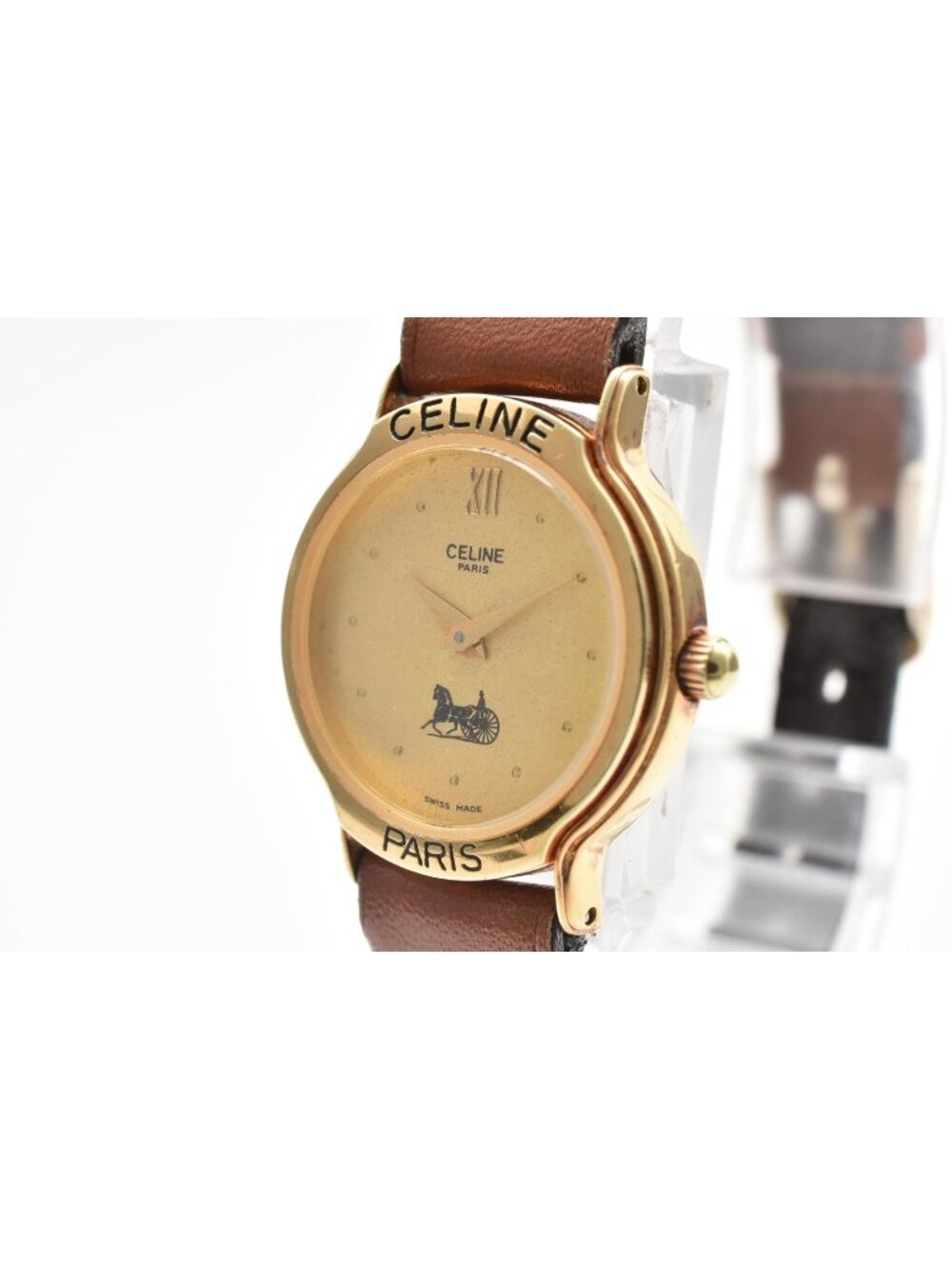 Celine Blason Quartz Gold Dial Watch